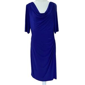 Ann Klein Cowl Neck Ruched Dress